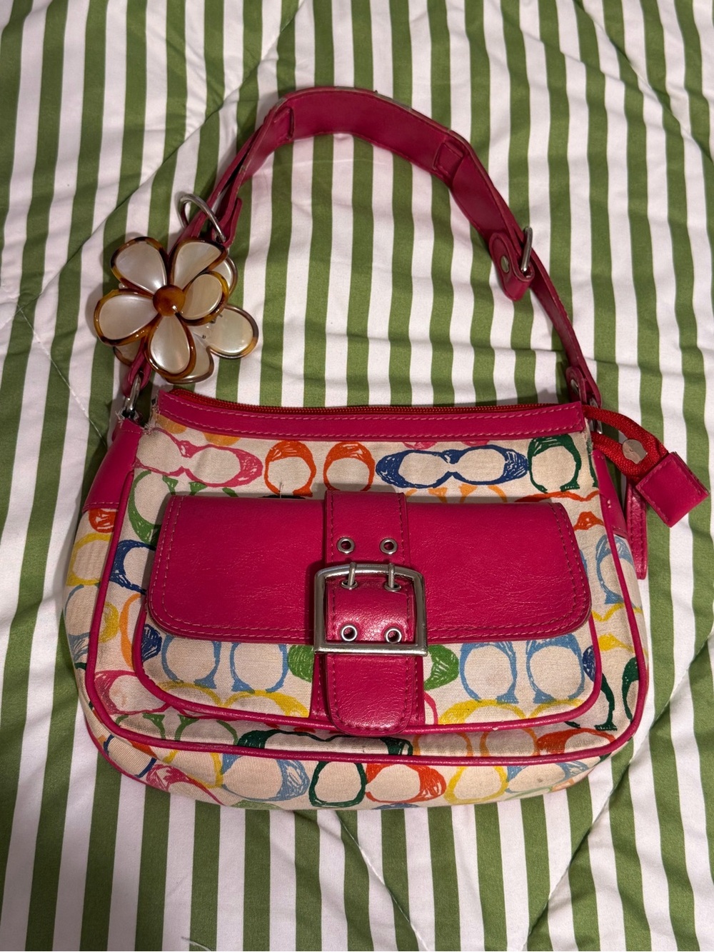 Vintage Y2K Coach Pink Buckle Purse